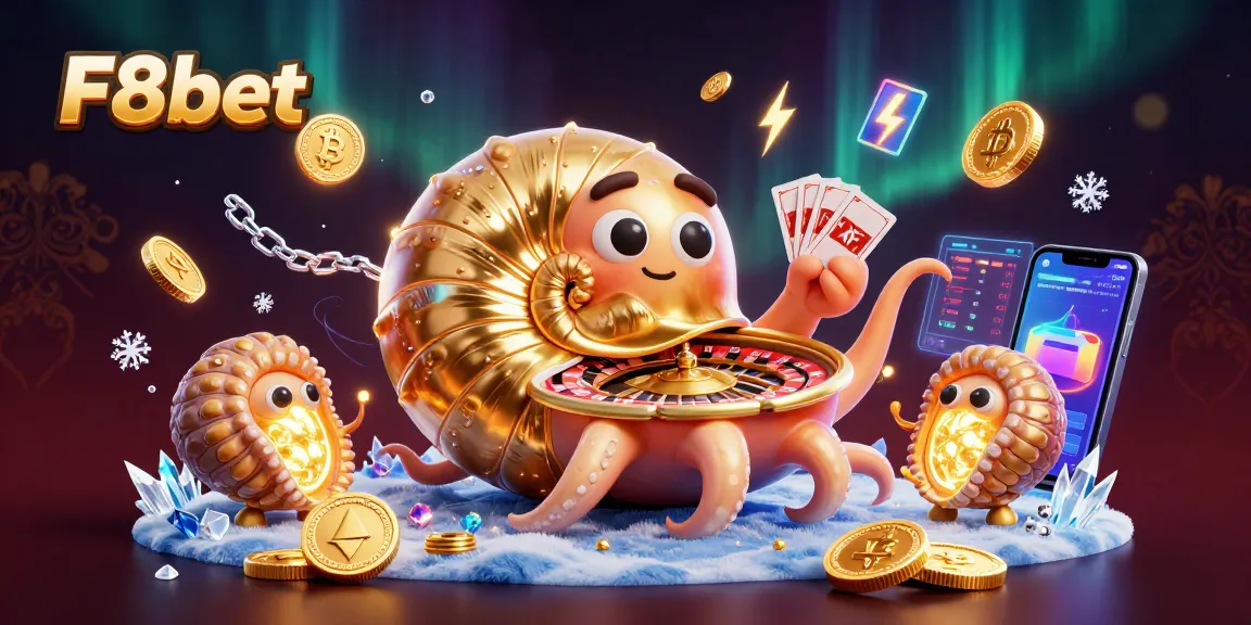 Engage with F8bet's vibrant casino experience featuring a giant nautilus roulette wheel.