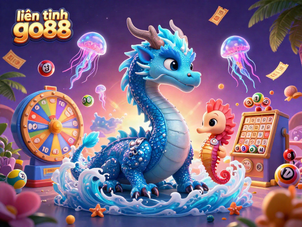 Engage in exciting gaming action with liên hệ go88, a vibrant underwater casino adventure featuring dynamic colorful lottery elements.