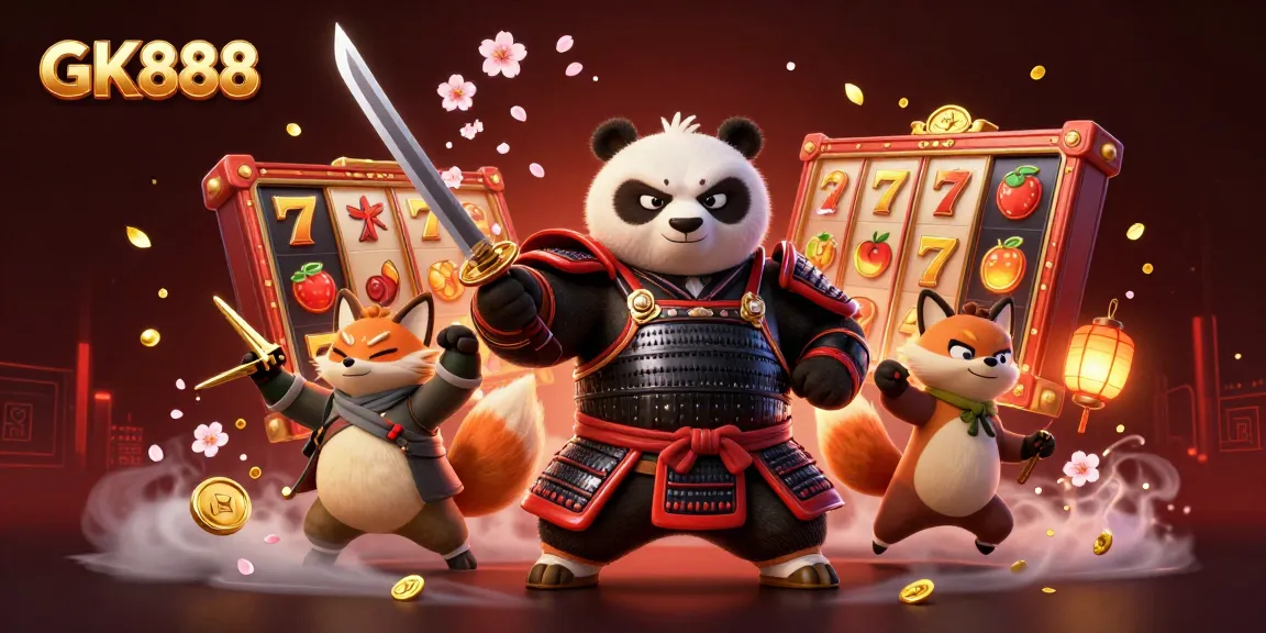 Experience the vibrant world of GK888 with dynamic slot reels and captivating casino action.