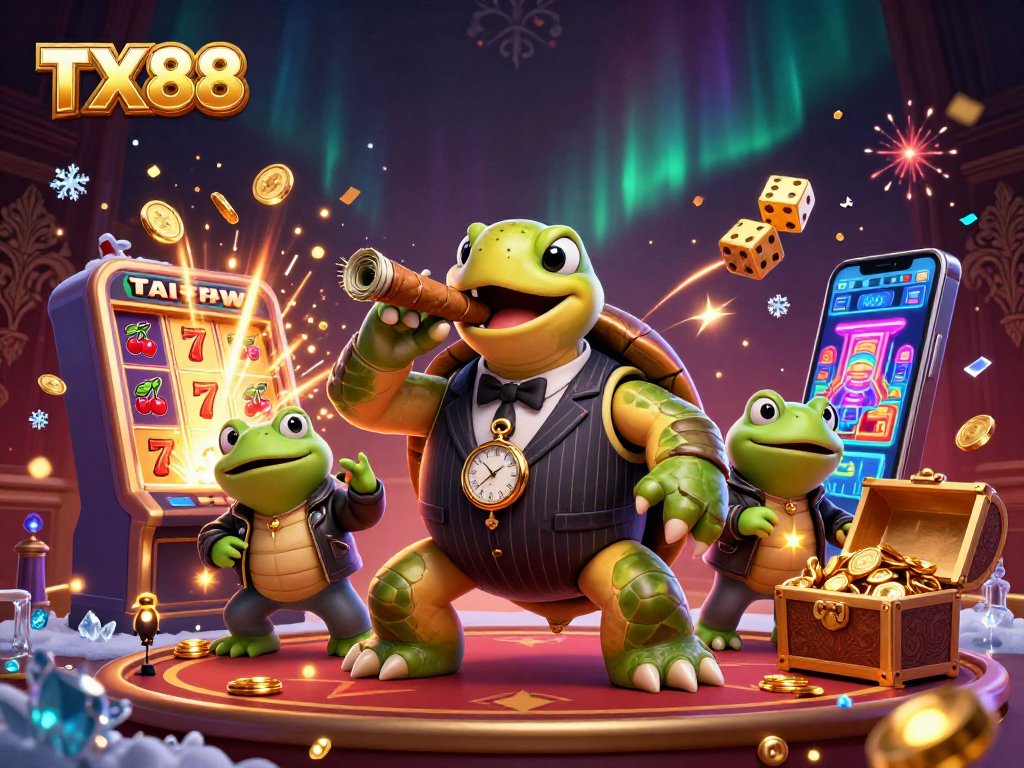 Experience thrilling wins at TX88 with a powerful snapping turtle mobster and dynamic casino elements.