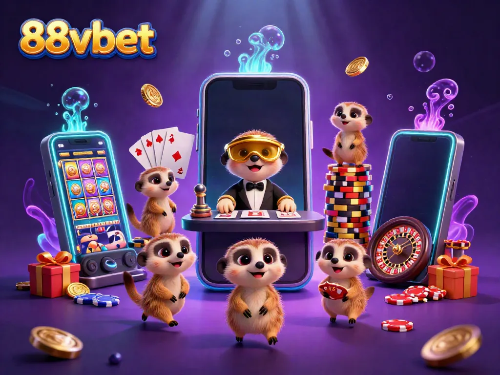 Experience the vibrant and dynamic world of 88vbet, featuring a colony of meerkats running a lively casino.