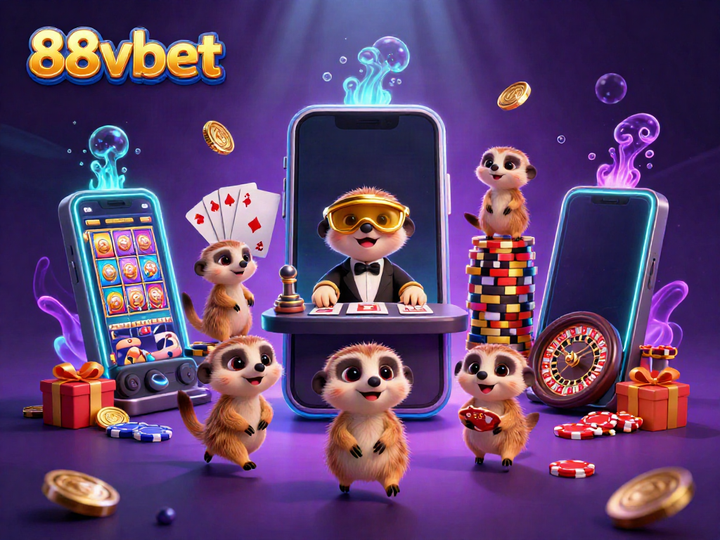 Experience the vibrant and dynamic world of 88vbet, featuring a colony of meerkats running a lively casino.
