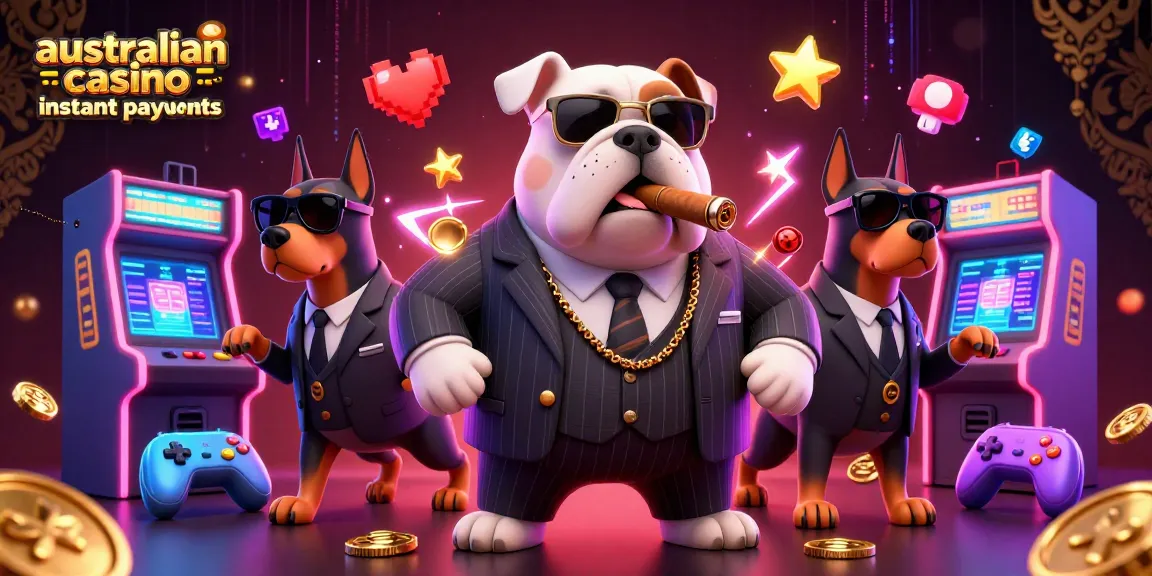 Experience fast winnings with australian casino instant payouts featuring dynamic cartoon characters and vibrant casino elements.
