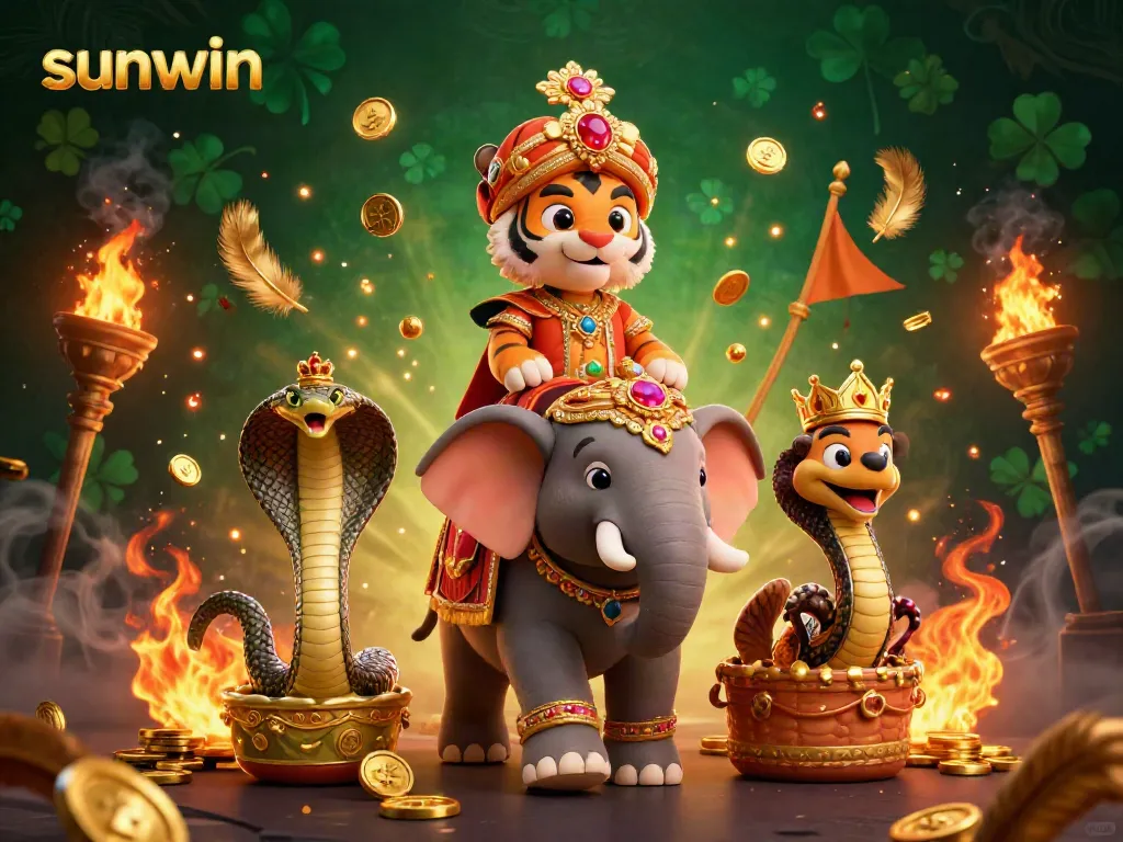 Experience the thrill of betting with sunwin in this vibrant casino scene featuring intricate 3D characters and rich details.